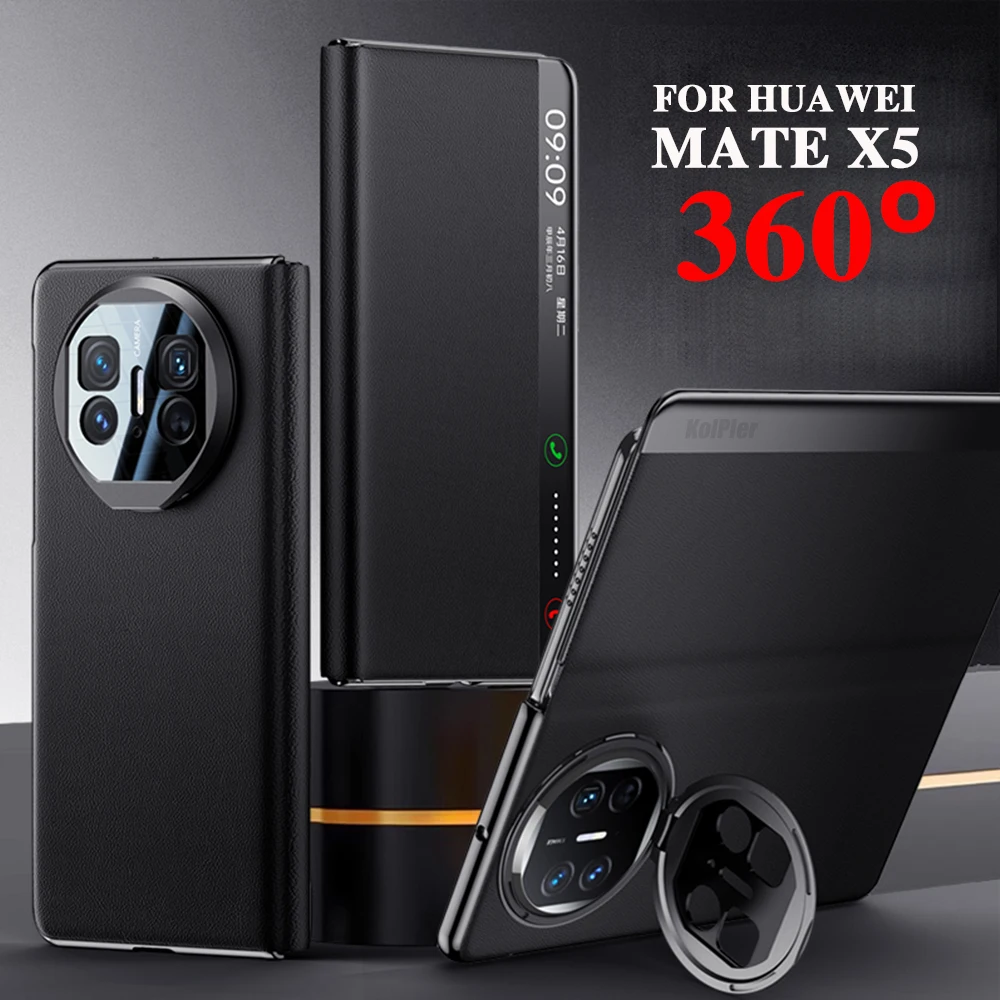 

MATEX5 Original Genuine Flip Leather Cover For Huawei MATE X5 Mirror Smart Touch View Protect Shockproof Lens Stand Case