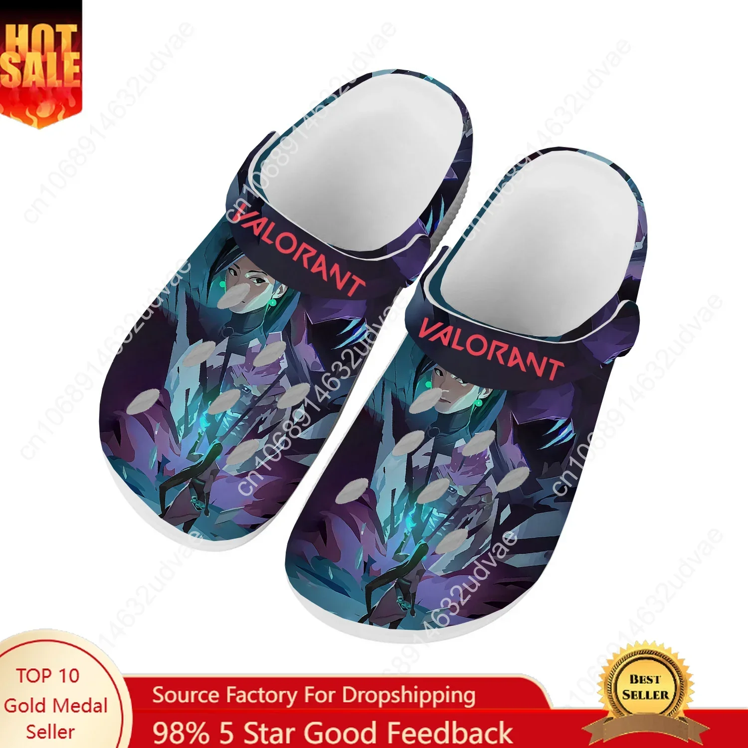 

Valorant Water Shoes Mens Womens High Quality Fashion Home Garden Clogs Customizd Sandals Beach Breathable Hole Slippers