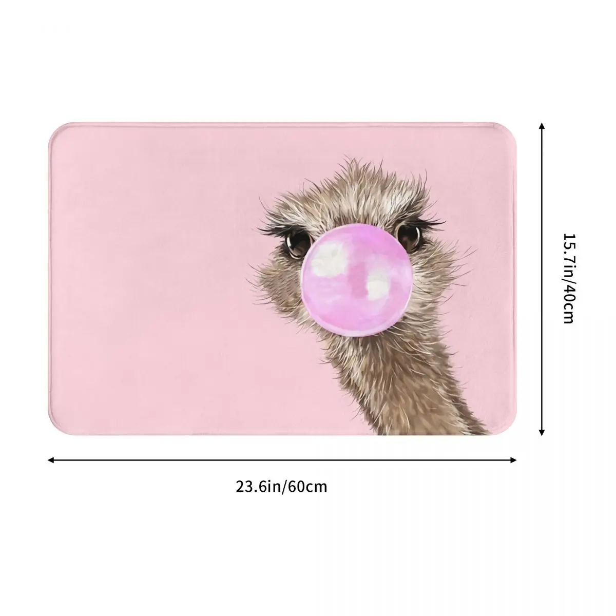 Animal Kitchen Non-Slip Carpet Sneaky Ostrich Bubble Gum Bedroom Mat Entrance Door Doormat Floor Decoration Rug