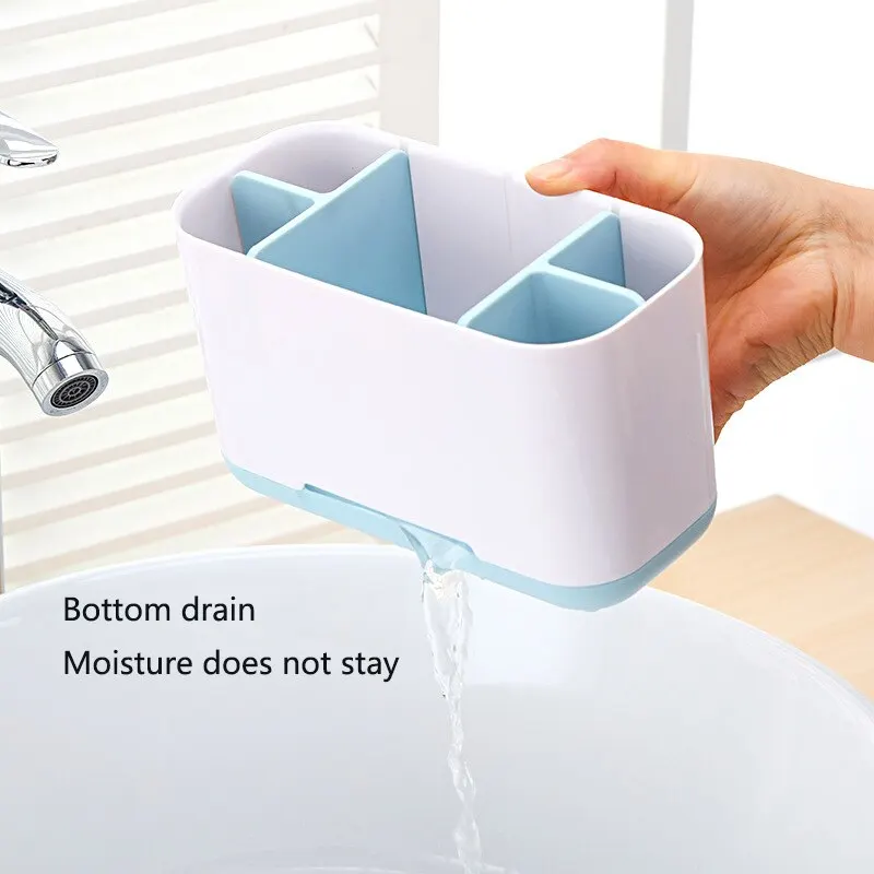 Creative Home Desktop Storage Box Bathroom Finishing Grid Storage Box Plastic Toothbrush Rack Washstand Storage Box