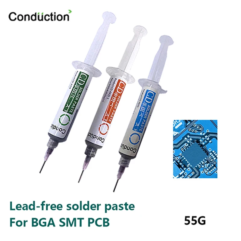 Lead-free solder paste maintenance soldering tin for BGA SMT PCB 138 183 217 degrees environmental protection tin mud CPU tin55g