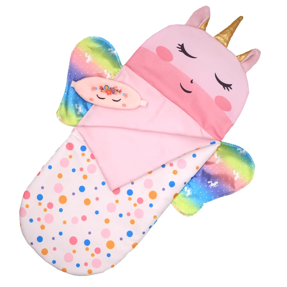 Boneca saco de dormir para 43cm bonecas adorável unicórnio travesseiro 17-18 polegada bebê recém-nascido bonecas acessórios presente de aniversário