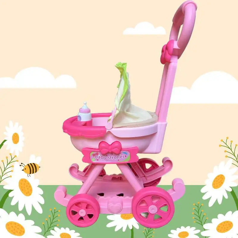 子供ままごとのおもちゃシミュレーショントロリー早期教育女の子トロリー幼児車-diy-組み立てるスーパーマーケットショッピングカートのおもちゃ