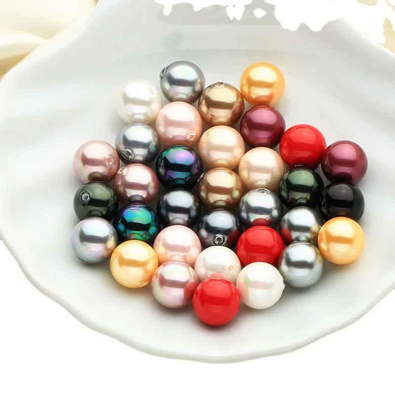 Imitation Nanyang coquille perle 4-16mm fait à la main bijoux à bricoler soi-même accessoires perle demi-trou perle ronde en vrac perle en gros