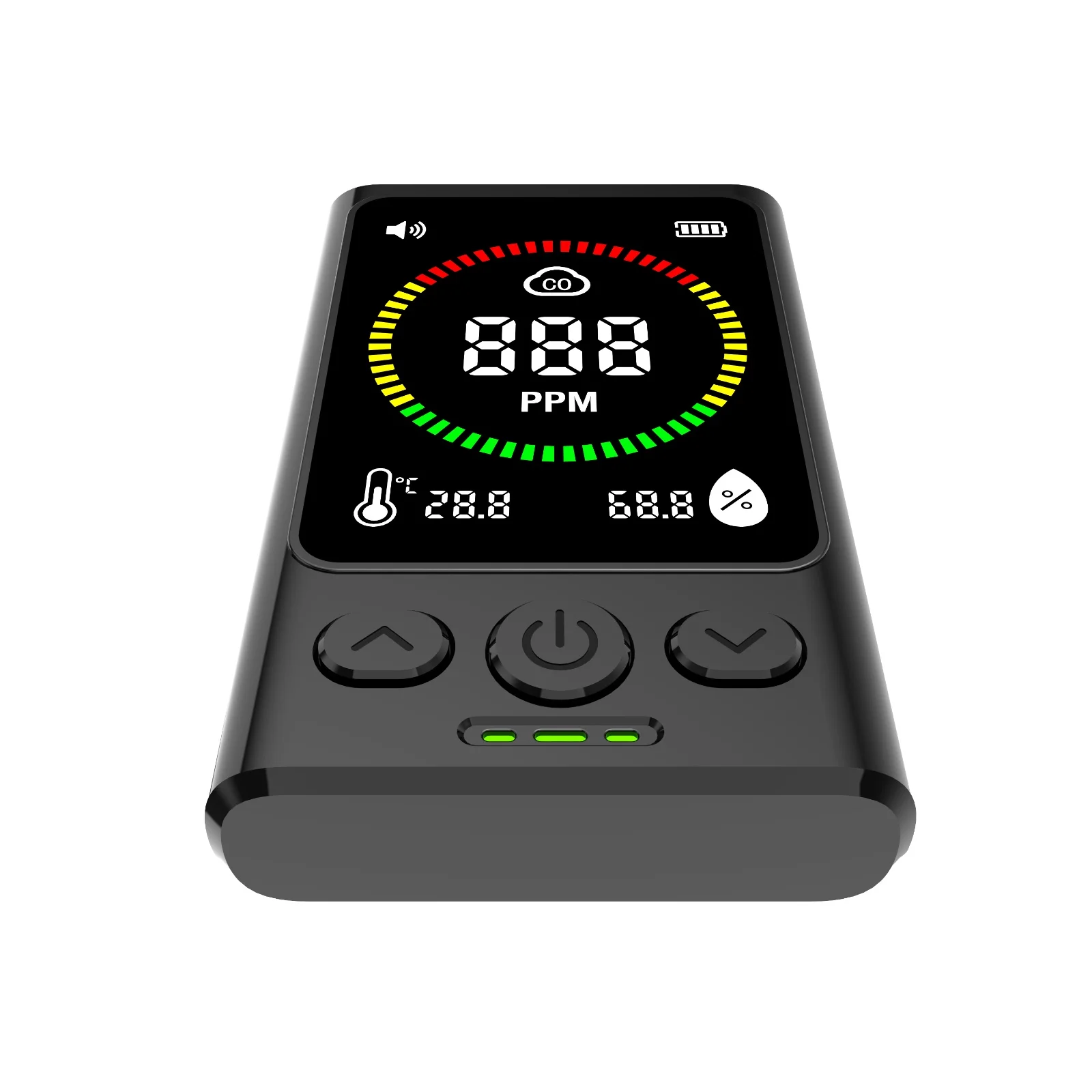 

Portable CO Monitor: 0-999 ppm Range with Rapid Alert System - Rechargeable Carbon Monoxide Detector for Real Time Monitoring