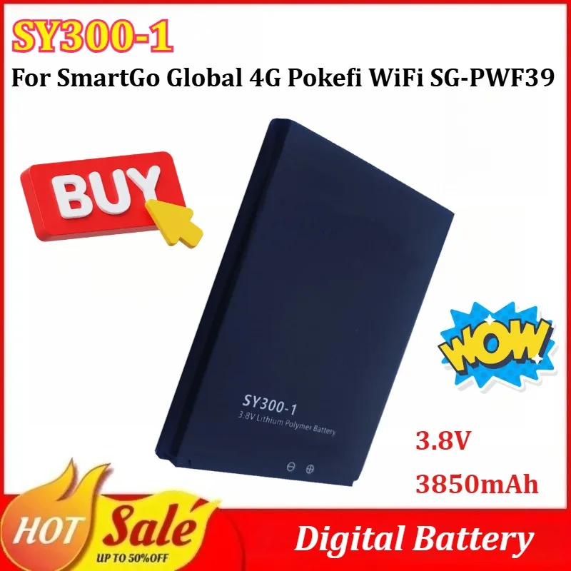 

SY300-1 3.8V 3850mAh Digital Battery For SmartGo Global 4G Pokefi WiFi SG-PWF39 Portable WiFi Battery