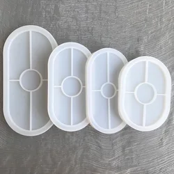 DIY Oval Tray Cement Silicone Molds Concrete Plaster Coaster Pottery Mould Home Decoration Handmade Crafts Ornement