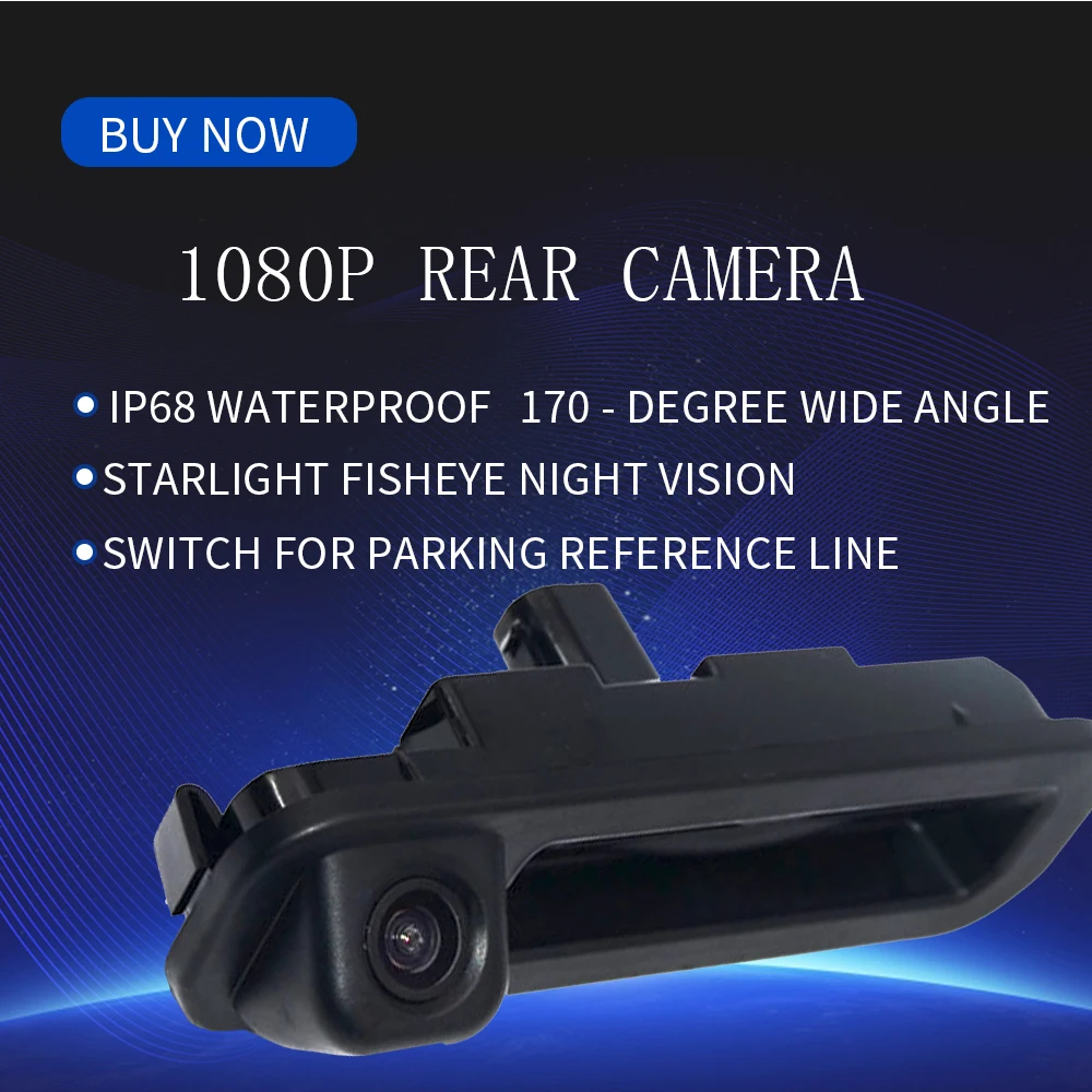 FishEyes Special Parking Car Rear View Camera For Ford Focus 2 3 2012 2013 Trunk Handle Trajectory Color Night Vision Waterproof