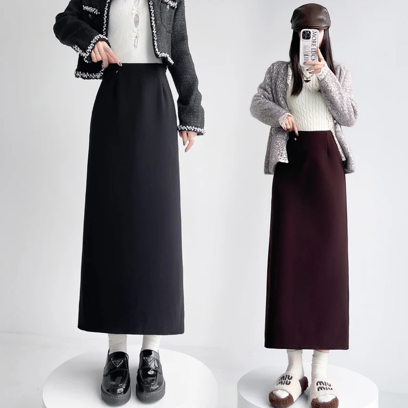 

Faionable Thiened Fce, юбка средней длины, женская корейская утягивающая универсальная юбка на весну и осень, Новое поступление