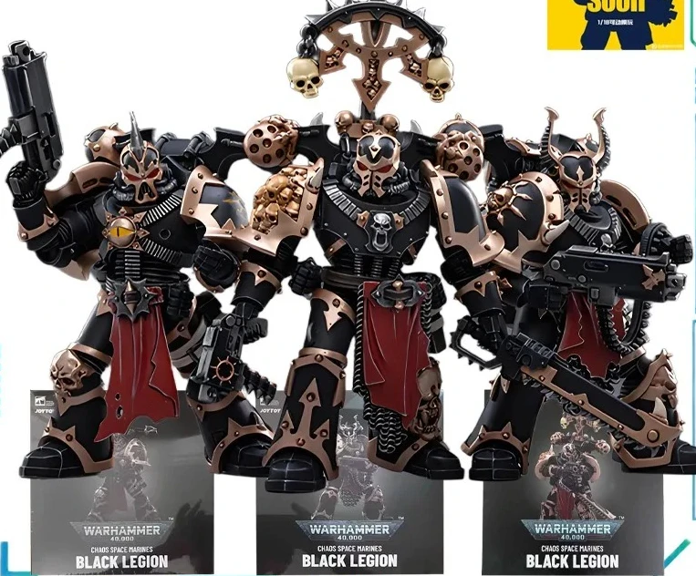 

JOYTOY Genuine JOYTOY X Warhammer 40K Series Chaos, Chaos, Interstellar Warriors, Black Legion, Three Person Team 1/18 Movable