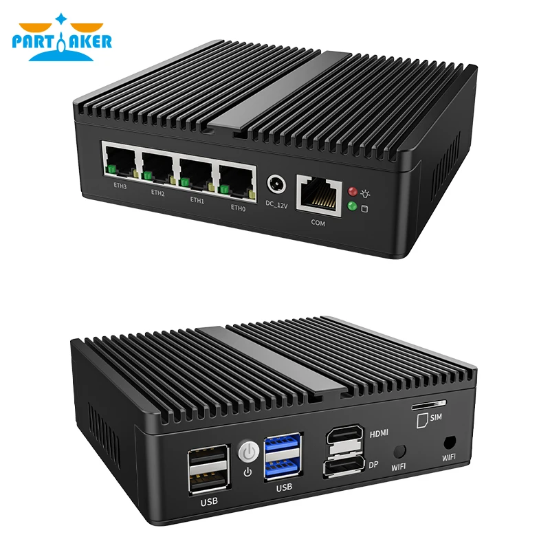 팬리스 미니 PC 인텔 셀러론 소프트 라우터, 4 x i226, 2.5G LAN, HD DP, pfSense 방화벽 기기, ESXI AES-NI, N5105, N6000, J6412, J4125