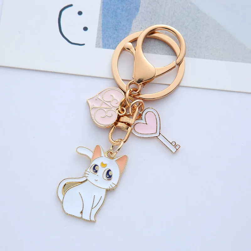 4pcs/set Sailor Moon Anime Peripheral Keychain Kawaii Cartoon Backpack Pendant Decoration Fans Collect Gifts Toys view 3