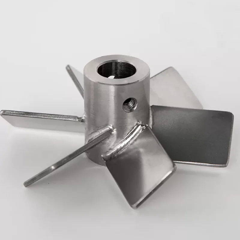 Stainless steel right-angle inclined blade six-blade mixing propeller industrial mixer 304 six-blade open turbine propeller