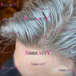 Natural Hairline Super Durable Thin Skin Prosthesis Mens Toupee Brown Black Grey Human Hair Full PU Microskin Capillary Male Wig