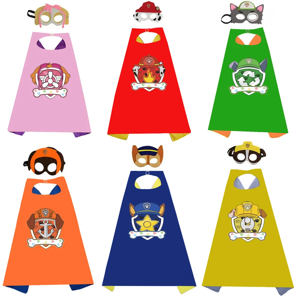 Capa de patrulla de perro de Anime para niños, máscara para ojos, Marshall Chase Skye Zuma, capa rocosa de escombros, disfraz de Cosplay para niños, disfraz de Halloween
