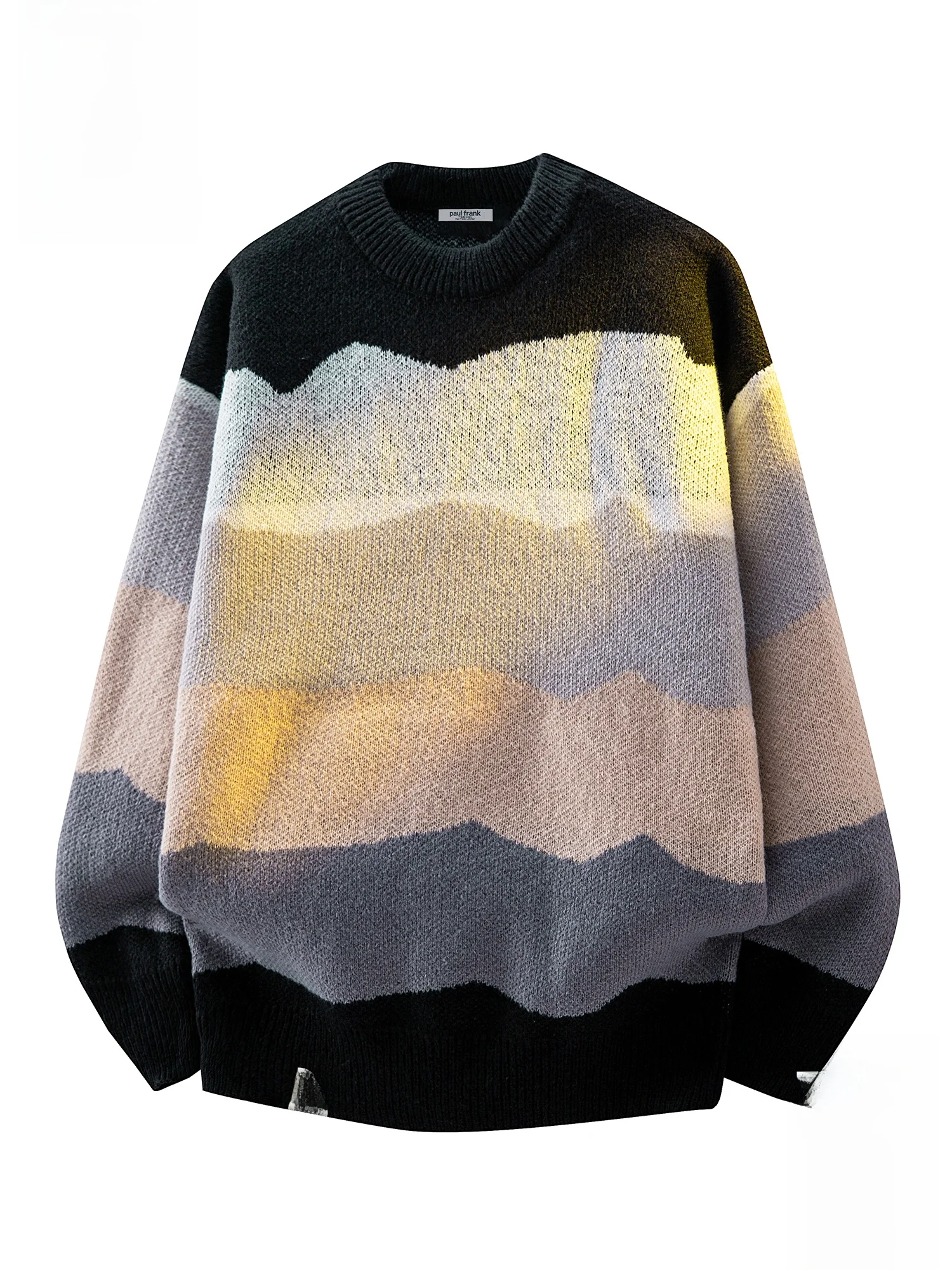 

PaulFrank M Stripe Color Blo round Ne Knitted Sweater Casual Sle Polyester Fiber Winter Faion Brand Design Sensation