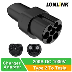 LONLINK tipo 2 a Tesla Adapte 200A connettore di ricarica per veicoli elettrici dispositivi per auto elettriche adattatore per caricabatterie ev per Tesla X/Y/S