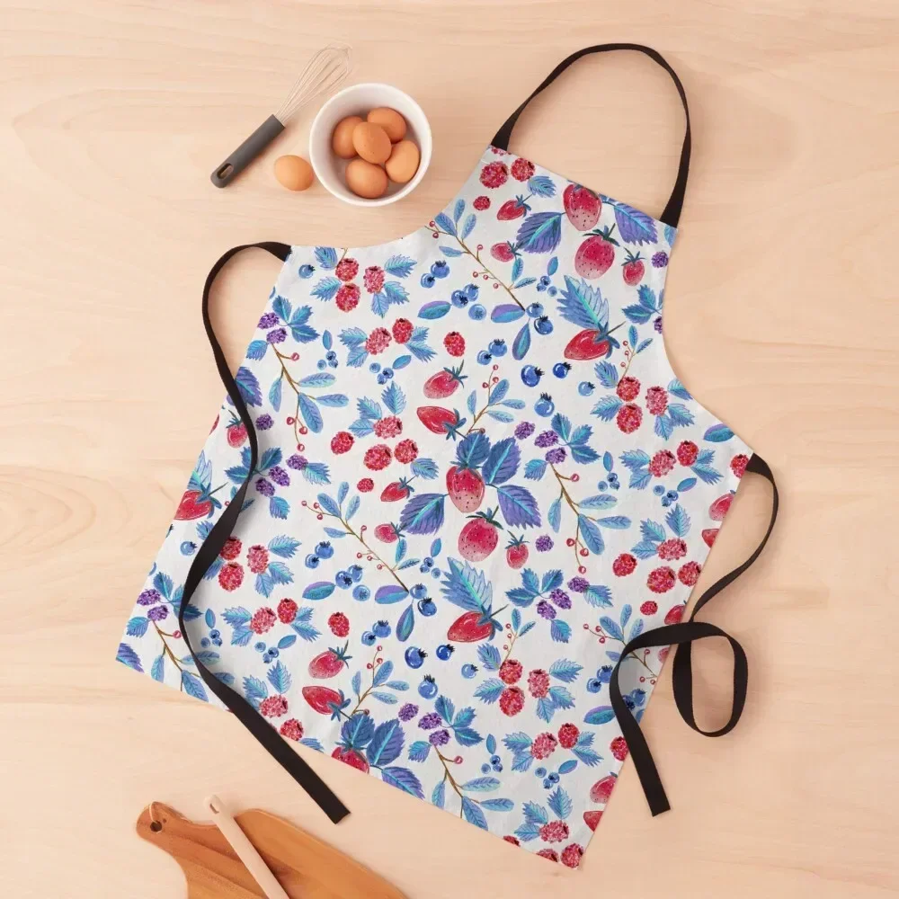 

Blue leaves blue berries Apron Home Utensils Hairdresser christmas decoration Apron