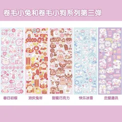 Cute Cartoon Rabbit Dog Animal Sticker Diy Scrapbooking Diary Material Decorative Stationery Sticker Kawaii Deco Art Supplies