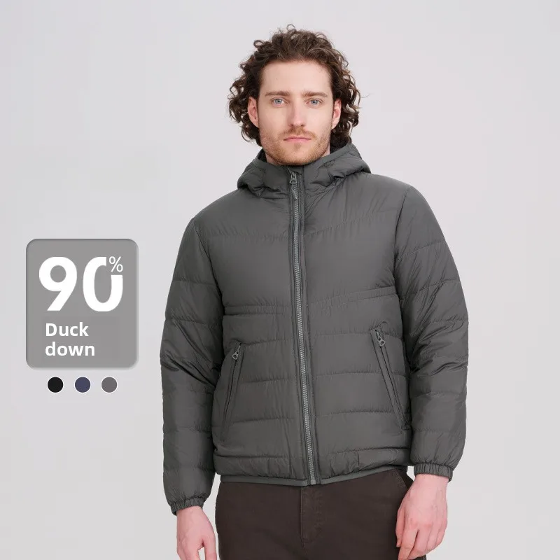 

W2EJOURNEY High Quality EU US Size Luxury Outdoor Clothing Winter Men's Hooded Lightweight Down Jacket Coat