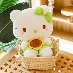 Juguetes de peluche Kawaii de Hello Kitty, muñeco de Anime Sanrio, girasol Kt, gato, decoración de habitación, regalo de Navidad para bebé, 35CM