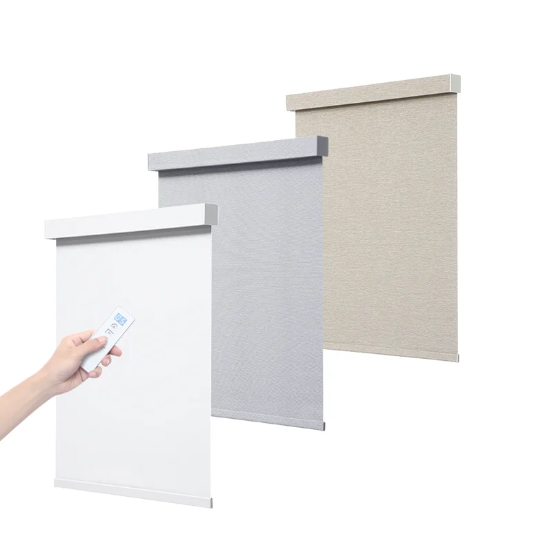 Customized Size Vertical Plastic Modern Electric Motorized Blackout Roller Blinds with Spring Lifting System