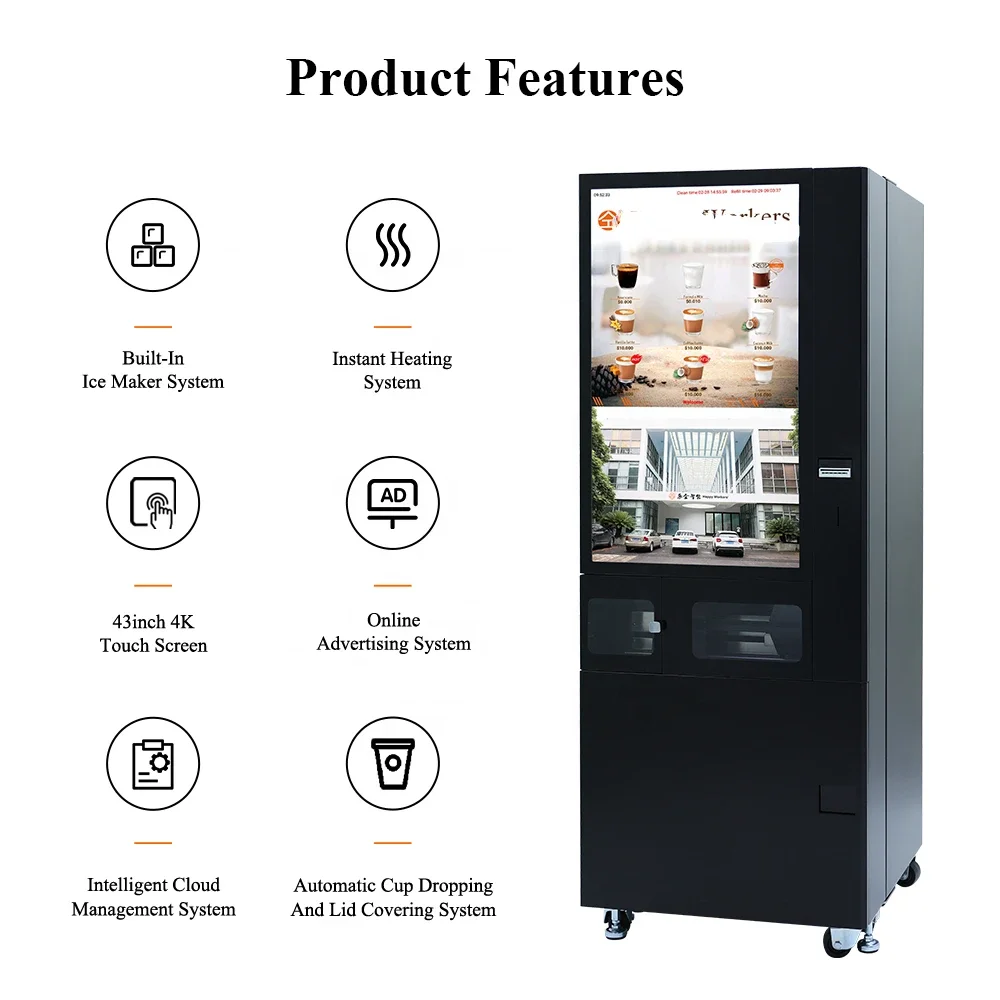 New Smart Bean to Cup Coffee Vending Machine Buffet Booth