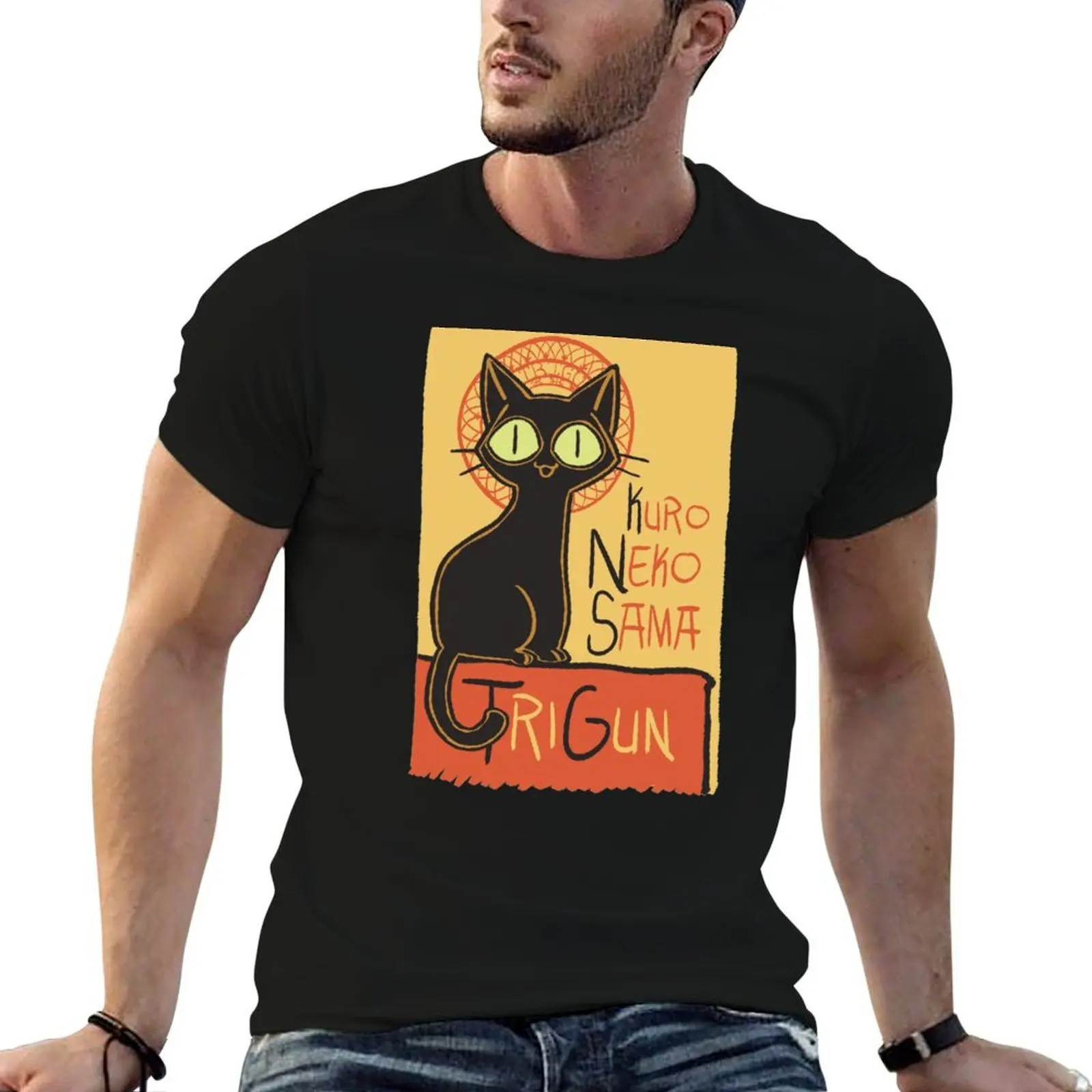 

man cotton T-Shirt shirt man t Kuro package black 100% shirt cotton men luxury plain t-shirt t for Neko