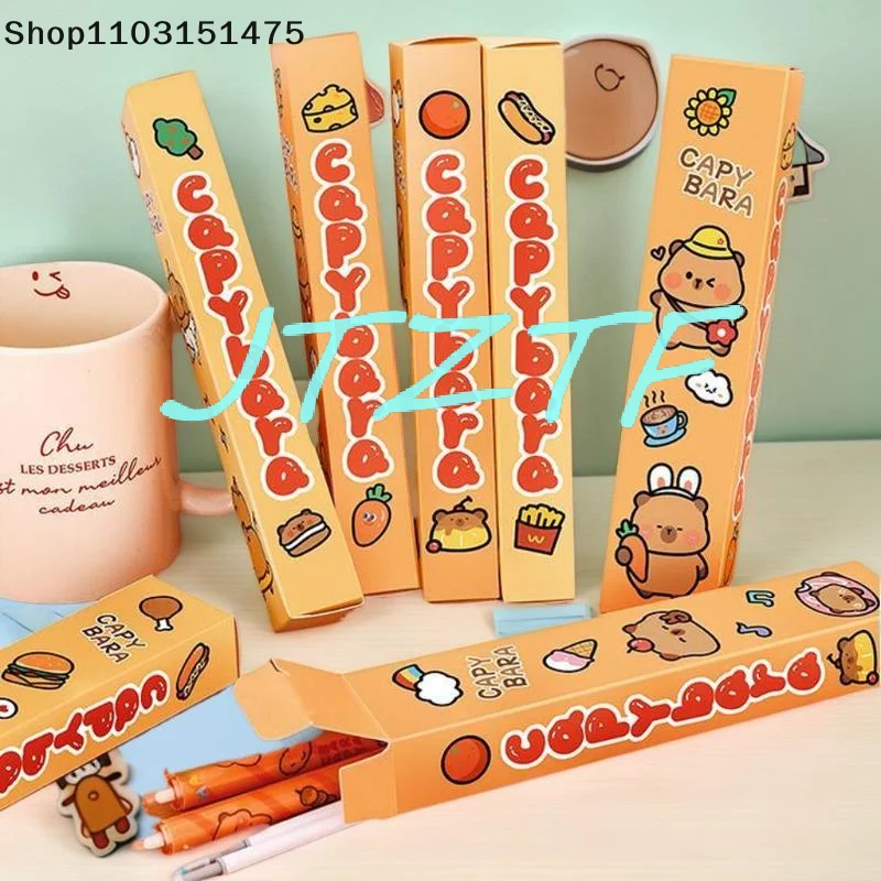 

Набор из 5 быстросохнущих гелевых ручек с милым дизайном, 3 коробки, с милыми мультяшными капибарами, для студентов, школьных принадлежностей и канцелярии