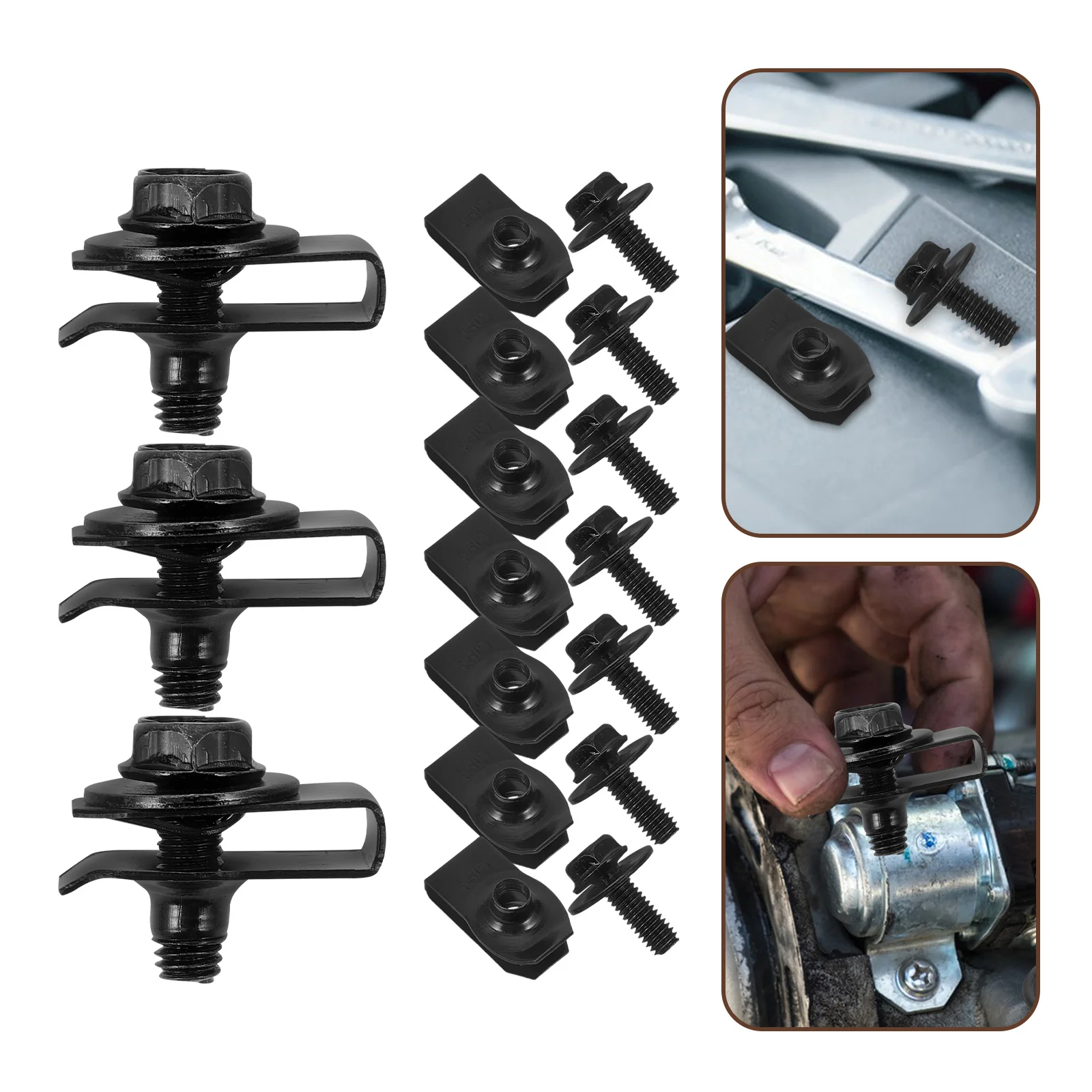 

20Pcs Universal Car Body Fastener Kit Stable Screw Set Reduce Vibration Enhance Stability Complete Replacement Hardware Nuts