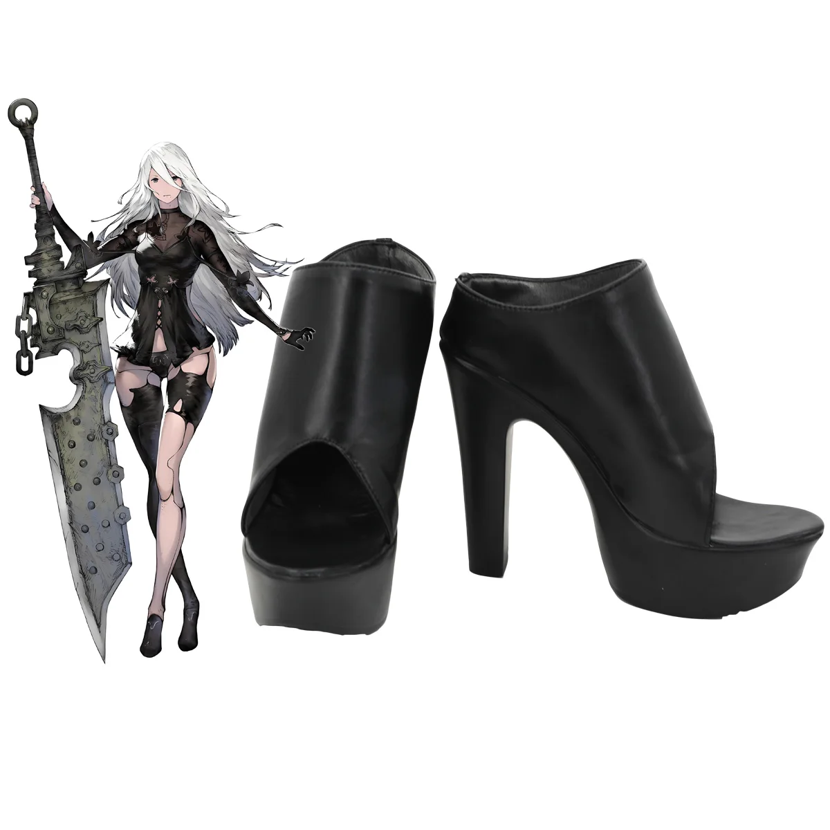 

Nier A2 YoRHA Cosplay Shoes Custom 2B Cosplay Shoes Combat Boots Customized Size