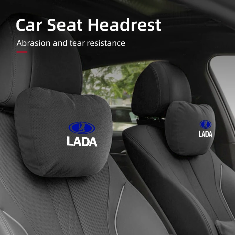 Car Seat Suede Headrest Neck Cushioning Support Head Pillow Accessories For Lada 2110 2114 Largus 2112 110 2105 2107 2106 Priora