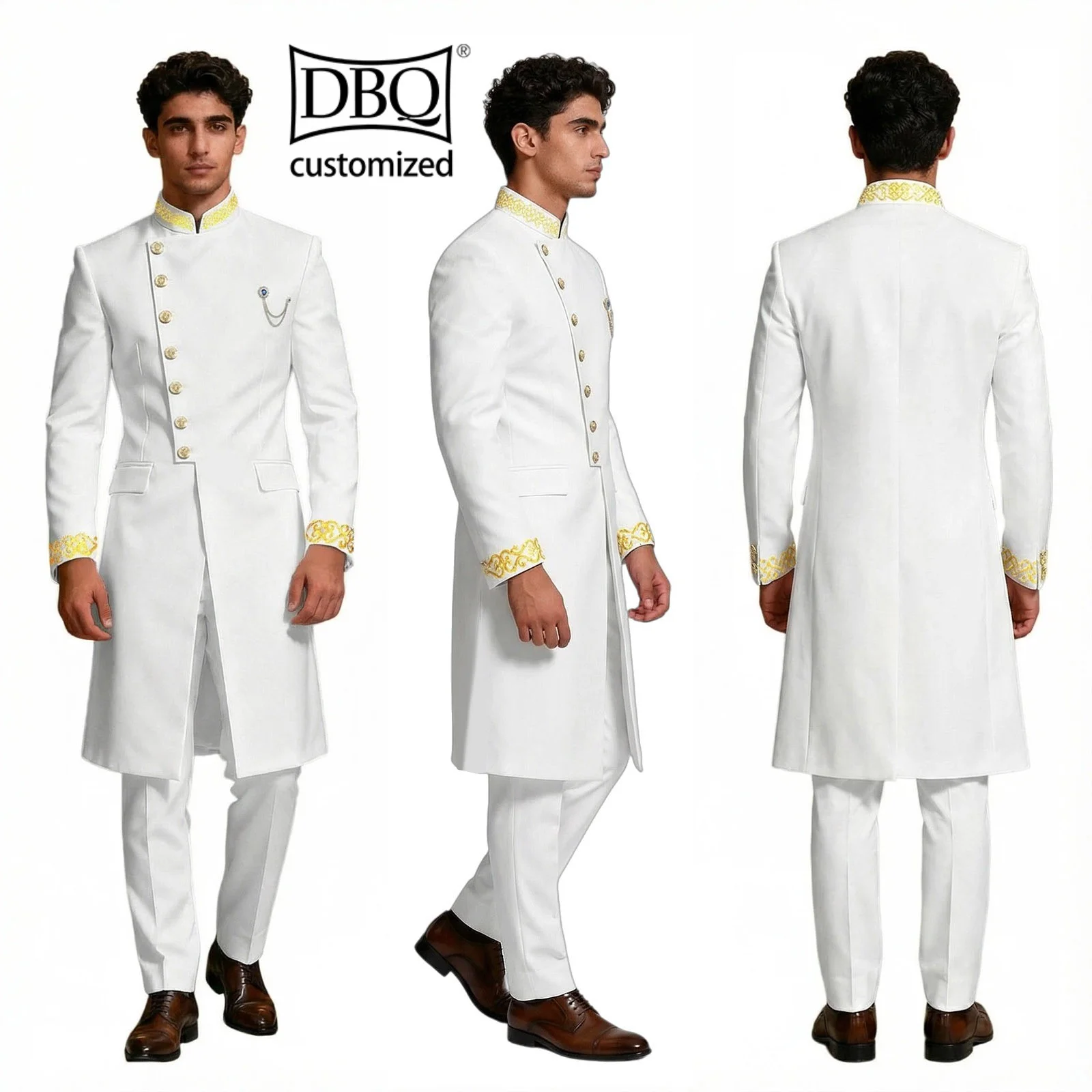 

DBQ Slim Fit Tailor Made Men's Formal Suit 2 Piece Set - African Inspired Blazer And Pants for Wedding And Business BD1131