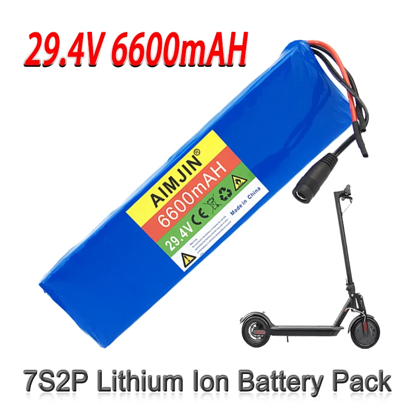 

29.4V 6600mAh Battery Pack 7S2P Rechargeable 18650 Lithium-ion Battery High Capacity Battery Built-in BMS