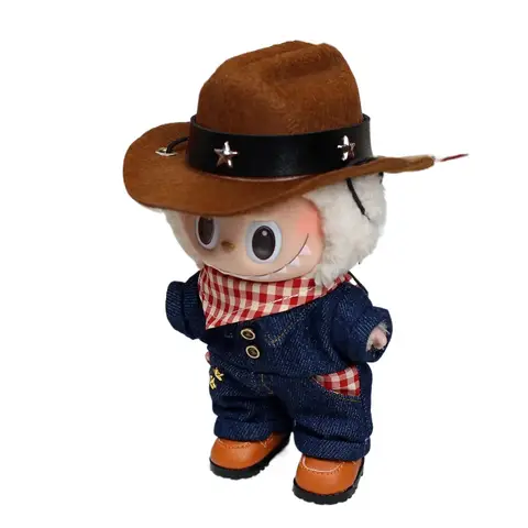Ropa Labubu 17 cm Labubu poupée Cowboy Style poupée vêtements ensemble poupée décoration accessoires