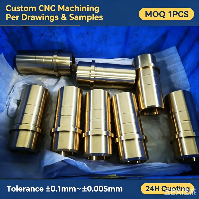 High Precision CNC Lathe Turning Parts Bronze Brass Copper Custom Metal Machining Service Small Batch ±0.005mm Tolerance