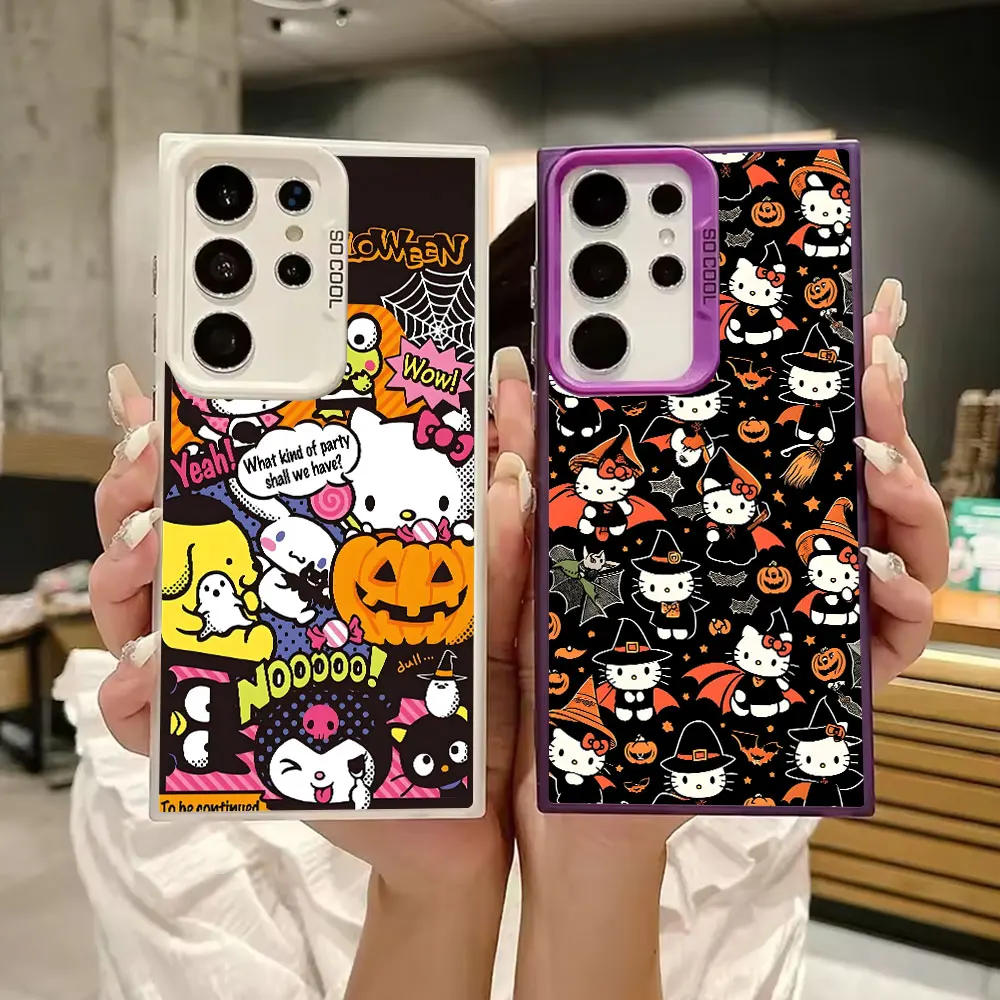 Halloween sanrio olá kitty s25fe caso para samsung s25 s24 ultra casos para galaxy s23 s22 s21 fe s20 ultra plus 5g capa de telefone
