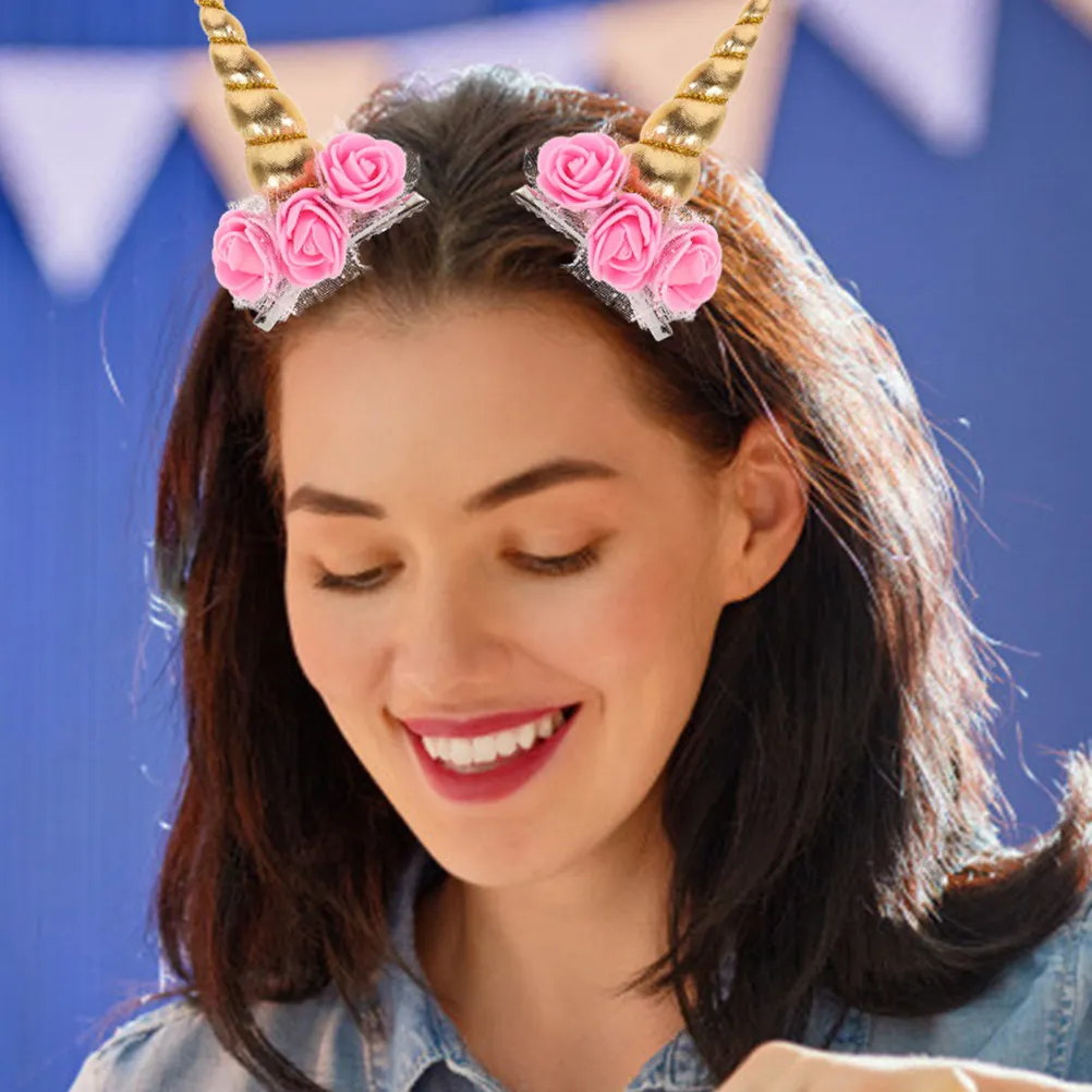 3Pcs Unicorn Horn Hair Clips for Girls Stylish Novelty Hair Barrettes Easy to Use Versatile Hairstyle Accessories Unicorn Horn