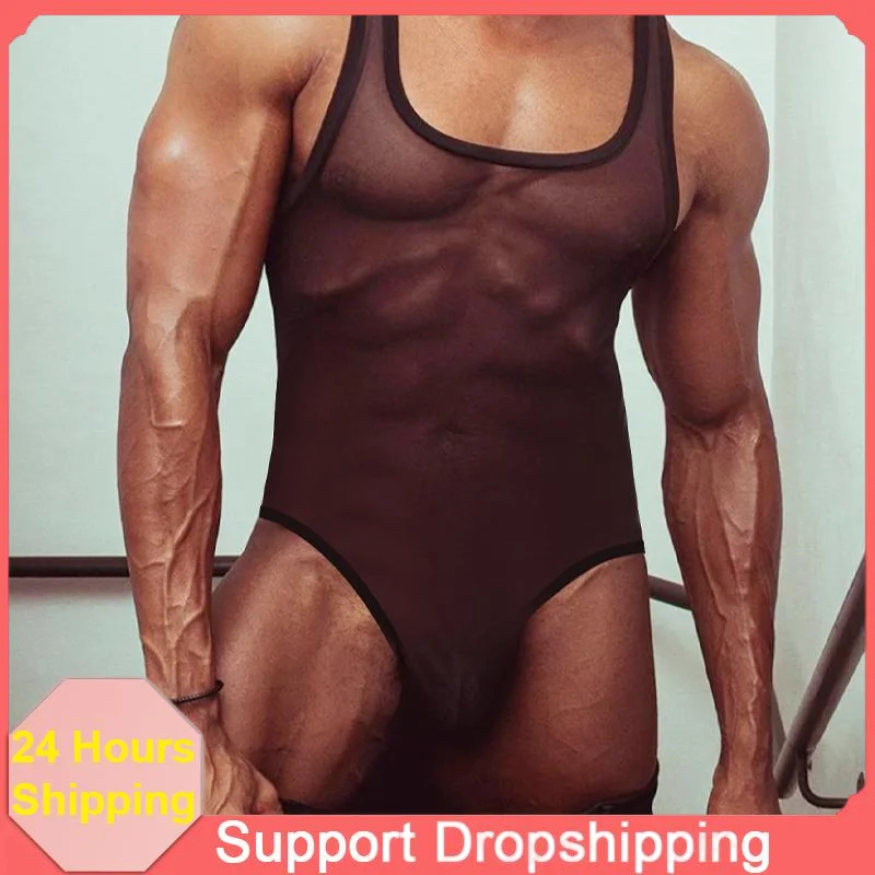 1/2 pçs fitness masculino faja para hombre camisa de compressão sem mangas macacão fino roupa interior magro moda masculina bodysuits tangas