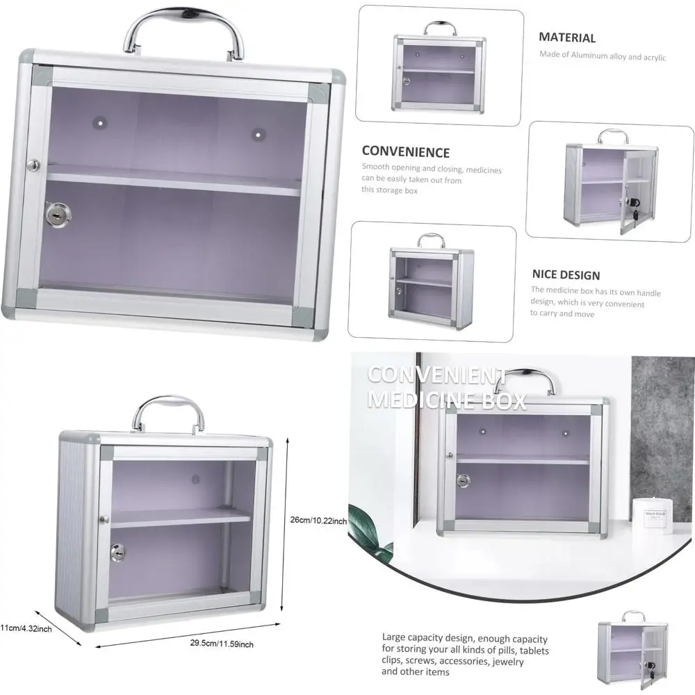 حقيبة تخزين طبية متعددة الطبقات قابلة للقفل مثبتة على الحائط لتنظيم الإسعافات الأولية والأدوية المنزلية #1