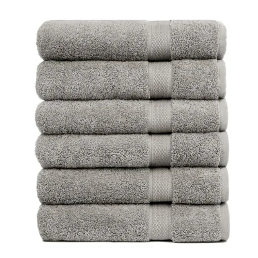 

Набор из 6 банных полотенец Pleasant Home, 24 x 50 дюймов, 100% хлопок, 515 GSM, легкие, мягкие и очень впитывающие, роскошные полотенца для ванной комнаты.