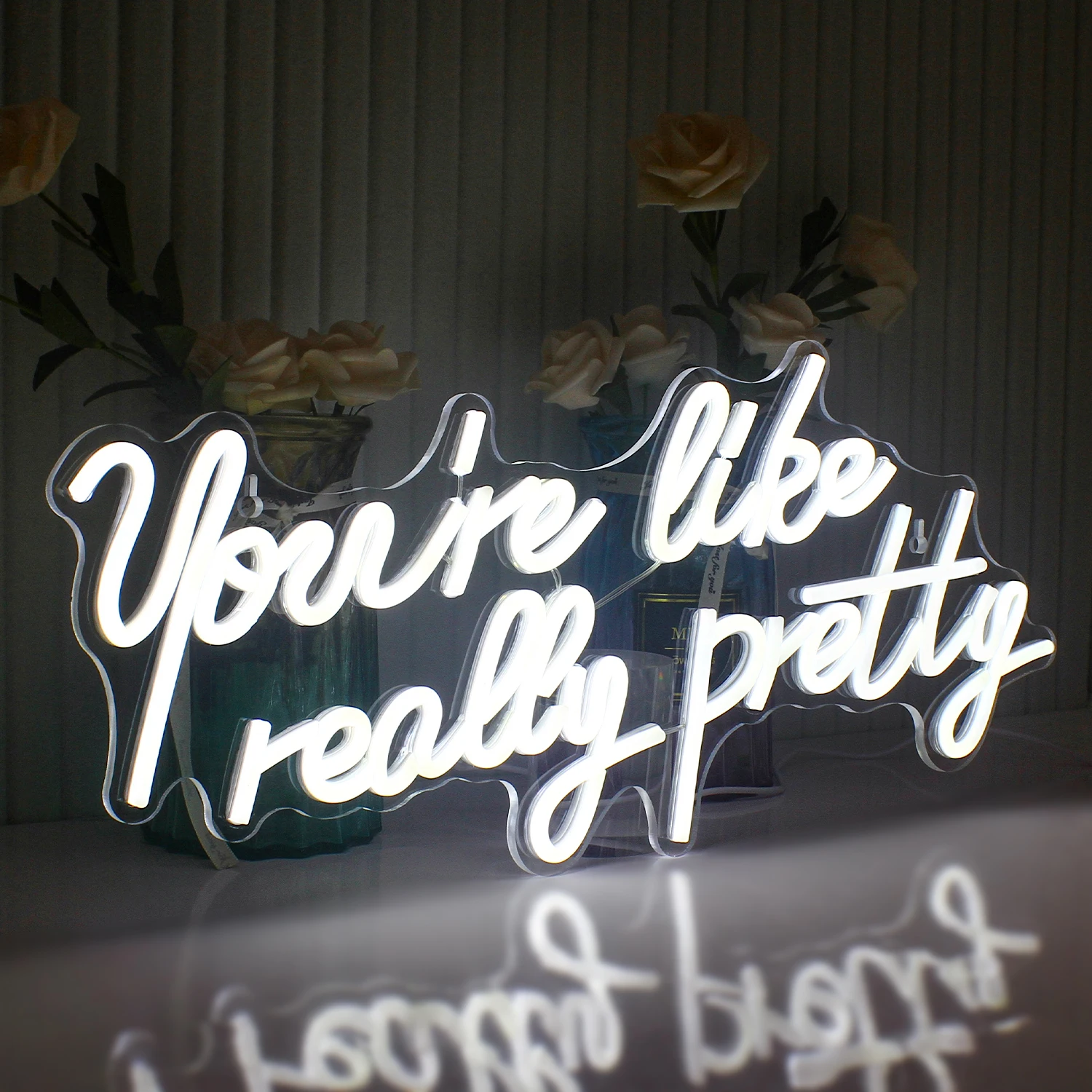 You're Like Really Pretty Neon Signs LED Whtie Night Lights For Wedding Proposal Engagement USB Powered Hanging Wall Room Decor 