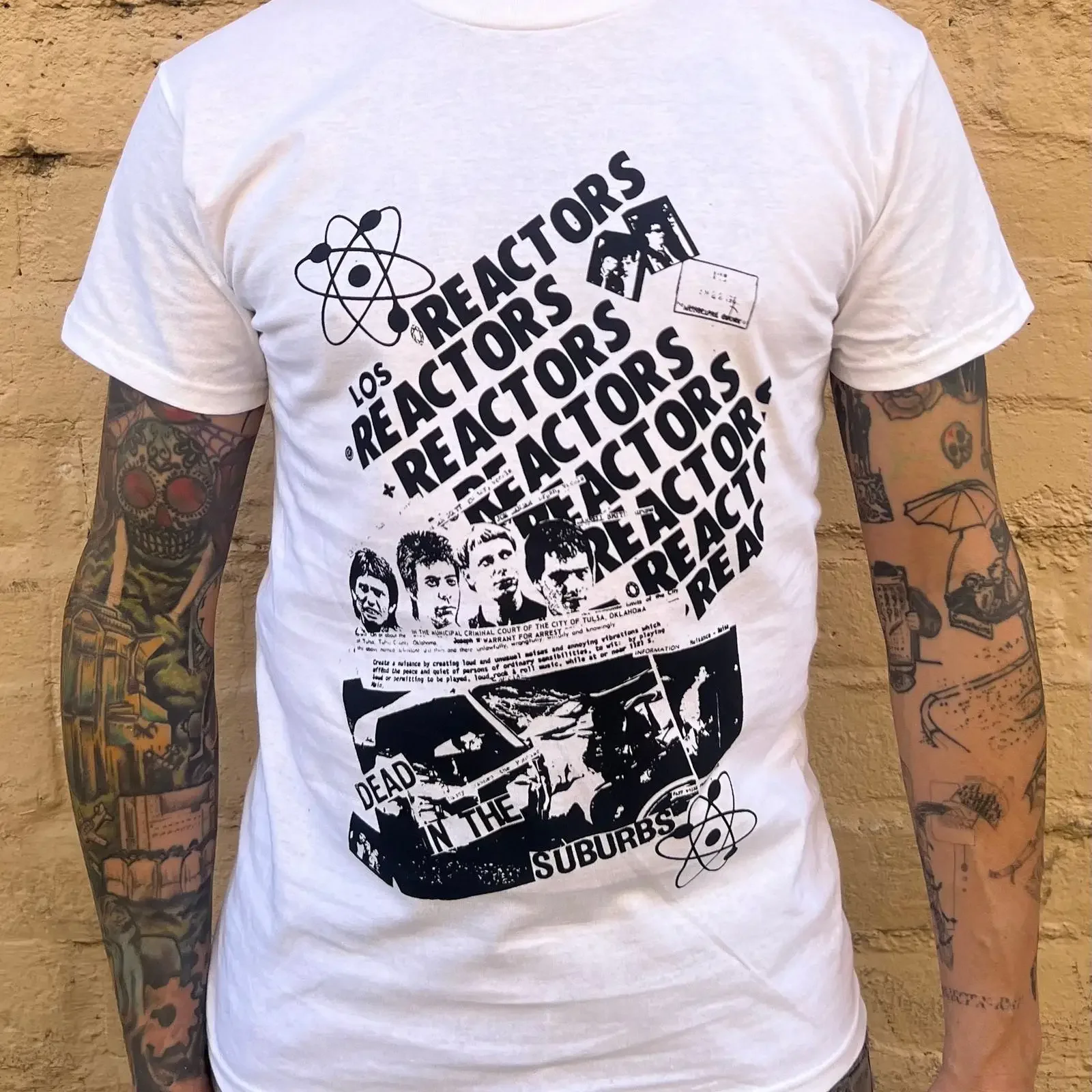 Los Reactors 'Dead in the Suburbs' Band T Shirt Rare Punk Style vintage Washed graphic Casual Top For Everyday Wear