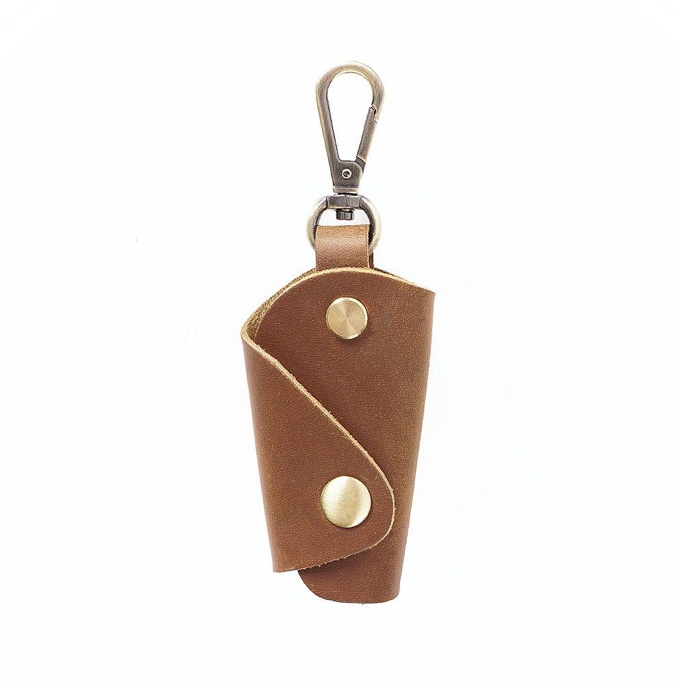 Genuine Leather Personalized Portable Mini- Key Package Fashion Creative Waist Hanging Key Bag Keychain Pouch