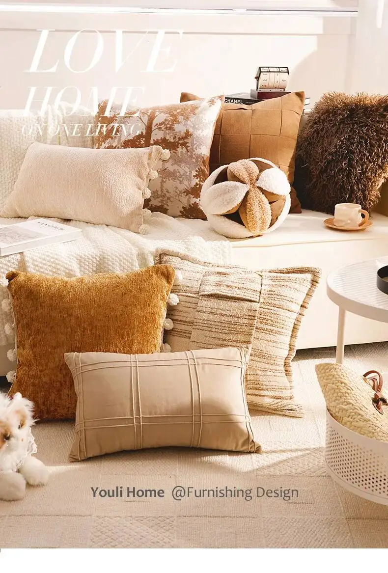 Amerikanischer Luxus-Kissenbezug mit Waldmotiv, weicher Chenille, moderner Plüsch-Dekokissenbezug für Wohnzimmer, Sofa, Bettdekoration – Detail 1