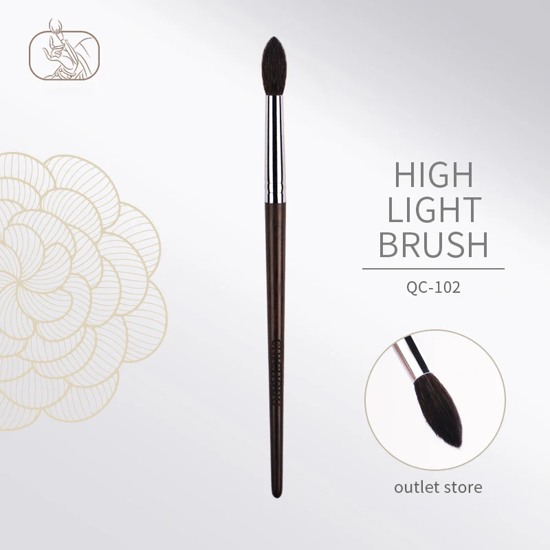 CHICHODO Makeup Brush-Luxury Ebony Handle Natural Hair 41Pcs Brushes Series-018Goat Hair Pointed Highlighter Brush