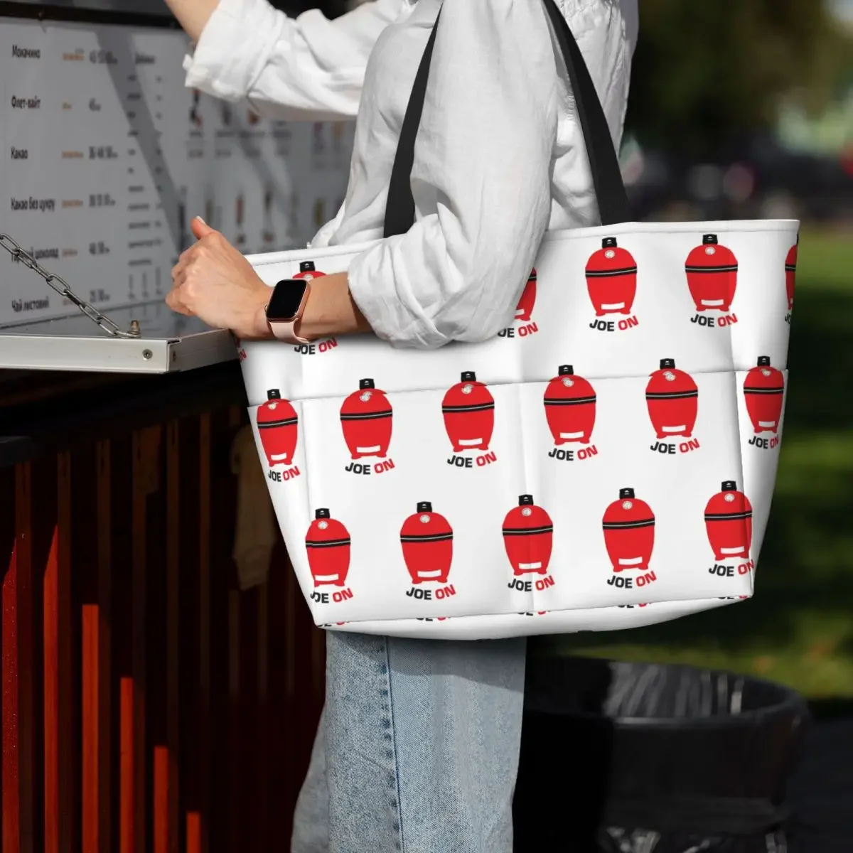 

Kamado Joe BBQ Grill And Smoke Beach Tote Bag Sport Gym Yoga Duffle Large Tote Bag Women Travel Bag Fitness bag