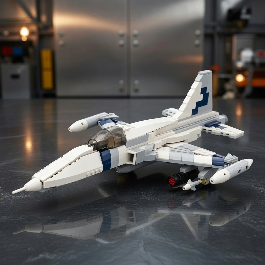 MOC Military F-5 Freedom Fighter Jet Building Blocks 459Pcs Warplane Model Bricks DIY Aircraft Assembly Toy for Boys Gift