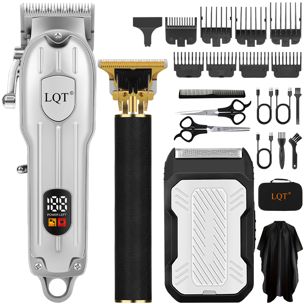 

3pcs Men's Hair Clipper Set:Cordless Beard & Split End Trimmer, USB Charging, Professional Barber & Home Use, Ideal Gift for Men