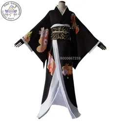Popular Anime Kibutsuji Muzan Cosplay Costume Hot Role Play Women Kimono Uniforms Clothes Wig Dresses for Women